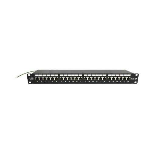 Tripp Lite N252-024-6A-SH 24-Port Cat6a Shielded Patch Panel - 10 Gbps, STP, 110 Punch Down, RJ45, 1U, TAA