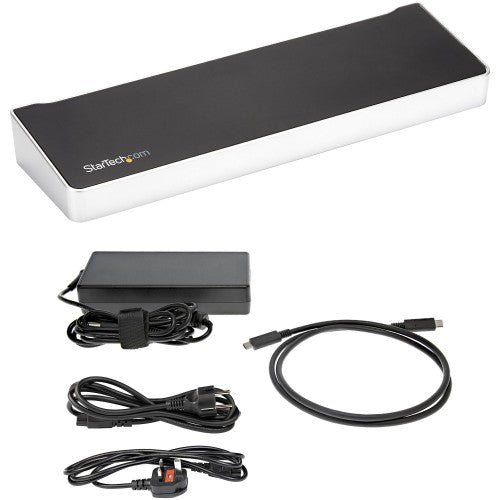 StarTech.com 4K USB-C Dock , Triple UHD 4K Monitor Docking Station, Mac & Windows, USB C to HDMI & DisplayPort, 60W Power Delivery, 5x USB 5Gbps Hub - TAA