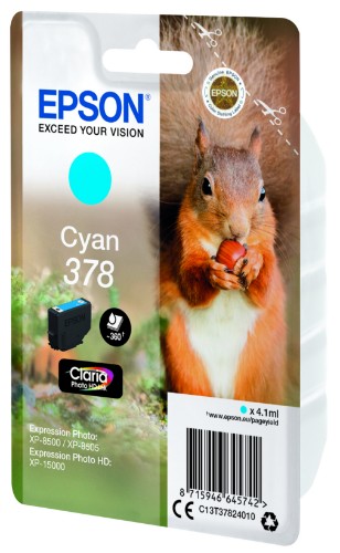 Epson C13T37824010/378 Ink cartridge cyan, 360 pages 4,1ml for Epson XP 15000/8000