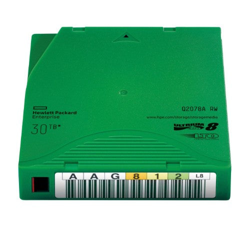 HPE LTO-8 Ultrium 30TB RW Custom Labeled Library Pack 20 Data Cartridges without Cases