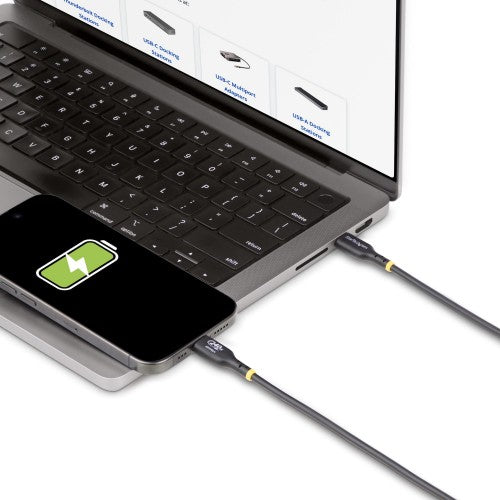 StarTech.com 10ft (3m) USB-C Charging Cable, Charge & Sync, 240W (5A) PD EPR, USB 2.0 Laptop Charger Cable, USB-IF Certified, TPE Jacket - Black USB C Charging Cord