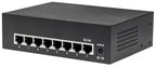Intellinet 8-Port Gigabit Ethernet PoE+ Switch, IEEE 802.3at/af Power over Ethernet (PoE+/PoE) Compliant, 60 W, Desktop (UK power cord)