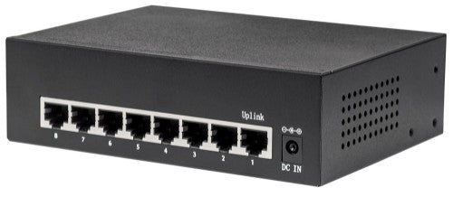 Intellinet 8-Port Gigabit Ethernet PoE+ Switch, IEEE 802.3at/af Power over Ethernet (PoE+/PoE) Compliant, 60 W, Desktop (UK power cord)
