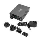 Tripp Lite N785-INT-LC-MM Gigabit Multimode Fiber to Ethernet Media Converter, 10/100/1000 LC, International Power Supply, 850 nm, 550M (1804.46 ft.)