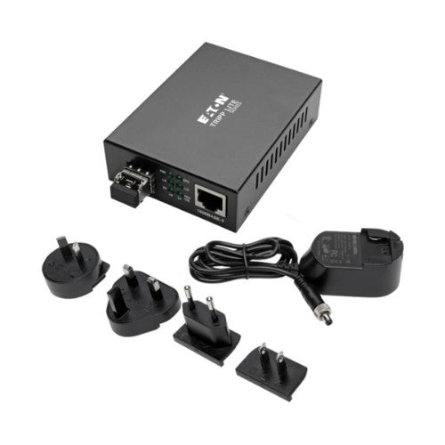 Tripp Lite N785-INT-LC-MM Gigabit Multimode Fiber to Ethernet Media Converter, 10/100/1000 LC, International Power Supply, 850 nm, 550M (1804.46 ft.)