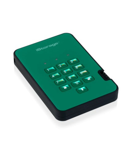 iStorage diskAshur² HDD 4TB Green | Secure Portable Hard Drive |AES-XTS 256-bit Hardware Encryption | PIN protected | OS & Platform Independent | TAA Compliant |Brute force hack defence | Dust/Water Resistant