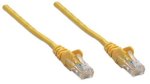 Intellinet Network Patch Cable, Cat5e, 1m, Yellow, CCA, U/UTP, PVC, RJ45, Gold Plated Contacts, Snagless, Booted, Lifetime Warranty