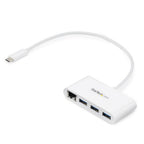 StarTech.com 3-Port USB-C Hub with Gigabit Ethernet - USB-C to 3x USB-A - USB 3.0 Hub - 5Gbps - White