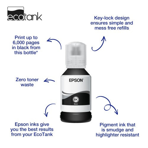 Epson C13T03M140/111 Ink bottle black high-capacity, 6K pages 120ml for Epson ET-M 1100
