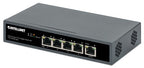 Intellinet 5-Port Gigabit Switch with PoE Passthrough, One IEEE 802.3bt (PoE++ / 4PPoE) PD PoE Port with 95 W Power Input, Four PSE PoE ports, PoE Power Budget up to 65 W, IEEE 802.3at/af Compliant Output, Desktop, Wall-mount Option (UK Power cord)