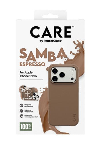 PanzerGlass CARE by ® Fashionable Case Samba Espresso w. MagSafe iPhone 17 Pro