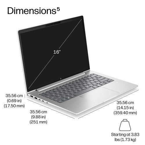 HP ProBook 4 G2i 16 inch Notebook Next Gen AI PC Wolf Pro Security Edition Copilot+ PC Intel Core Ultra 7 Laptop 40.6 cm (16") WUXGA 16 GB DDR5-SDRAM 512 GB SSD Wi-Fi 7 (802.11be) Windows 11 Pro Silver