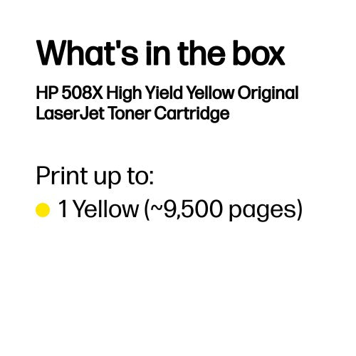 HP CF362X/508X Toner cartridge yellow, 9.5K pages ISO/IEC 19798 for HP CLJ M 552/E 55040