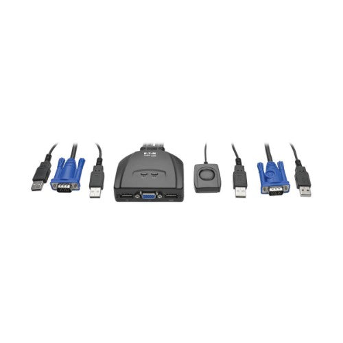 Tripp Lite B032-VU2 2-Port USB/VGA Cable KVM Switch with Cables and USB Peripheral Sharing
