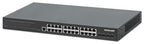 Intellinet 28-Port L2+ Fully Managed PoE+ Switch with 24 Gigabit Ethernet Ports and 4 SFP+ Uplinks IEEE 802.3at/af (PoE+/PoE) Compliant, 370 W PoE Power Budget, Layer 2+/Layer 3 Lite, Four 10G SFP+ Open Slots, Self-Healing Network, 19" Rackmount (with UK