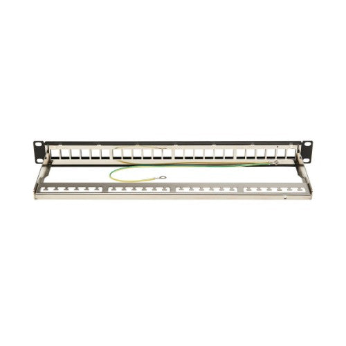 Tripp Lite N062-024-KJ-SH 24-Port 1U Rack-Mount Shielded Blank Keystone/Multimedia Patch Panel, RJ45 Ethernet, USB, HDMI, Cat5e/6