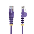 StarTech.com 50cm Purple Slim CAT6 Ethernet Cable, Snagless, 100W PoE, UTP, LSZH, 28AWG Pure Bare Copper Wire, Slim RJ45 Network Patch Cord w/Strain Reliefs, Individually Tested