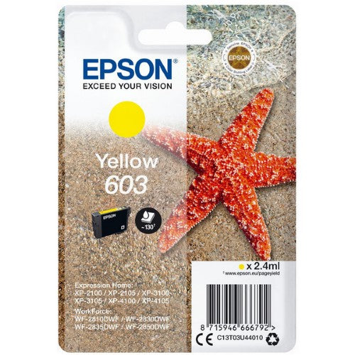 Epson C13T03U44010/603 Ink cartridge yellow, 130 pages 2,4ml for Epson XP 2100