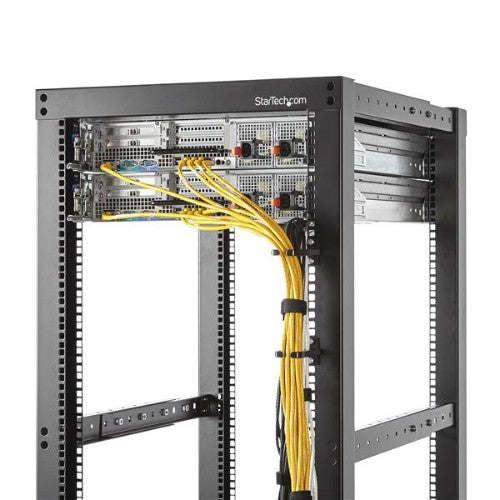 StarTech.com 1U Vertical 1.8 x 3.9in (4.5 x 10cm) Server Rack Cable Management D-Ring Hook; Network Rack-Mount Cord Organizer; Cable Manager for 19" and 10" Cabinets