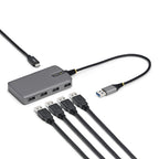StarTech.com 4-Port USB-A Hub, 5Gbps, Bus Powered, USB-A to 4x USB-A Hub with USB-C Auxiliary Power Input, 1ft/30cm Host Cable, Portable Desktop/Laptop USB Hub