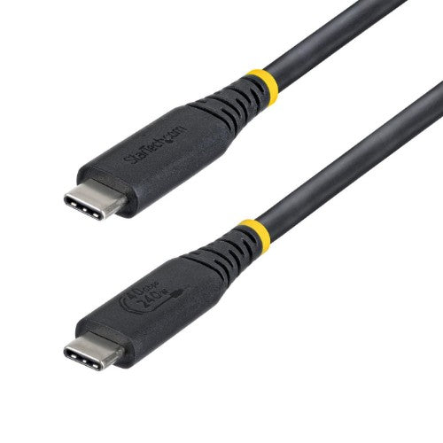 StarTech.com 50cm (1.6ft) USB4 Cable, 40Gbps, USB-IF Certified USB-C Cable, 240W PD, 8K 60Hz/4K 240Hz DP2.1 DP40, TPE Jacket, Thunderbolt 4 Compatible - Black USB-C Cord