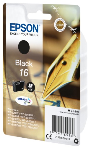Epson C13T16214012/16 Ink cartridge black, 175 pages 5,4ml for Epson WF 2010/2660/2750