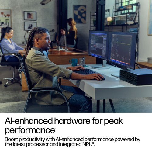 HP EliteDesk 8 G1i AI Intel Core Ultra 7 265 16 GB DDR5-SDRAM 1 TB SSD NVIDIA RTX A400 Windows 11 Pro SFF PC AI PC Black