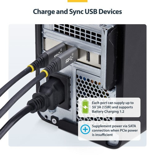 StarTech.com 4-Port USB Type-C PCIe Card, USB 3.2 10Gbps, USB-C PCI Express Expansion Card, 4x Independent USB Controllers, Windows/Linux/macOS, TAA-Compliant