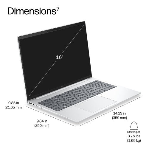 HP EliteBook 8 G2i 16 inch Notebook Next Gen AI PC Wolf Pro Security Edition Copilot+ PC Intel Core Ultra 5 335 Laptop 40.6 cm (16") WUXGA 32 GB LPDDR5x-SDRAM 512 GB SSD Wi-Fi 7 (802.11be) Windows 11 Pro Silver