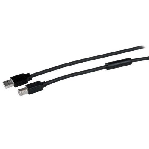StarTech.com 50ft (15m) Active USB 2.0 A to B Cable, Long USB Printer Cable, 1x USB-A (M), 1x USB-B (M) - Black