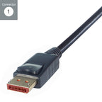 connektgear 2m V1.4 8K DisplayPort Connector Cable - Male to Male Gold Lockable Connectors