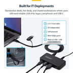 StarTech.com 4-Port USB-C and USB-A Hub, 5Gbps, Self-Powered, 2-in-1 USB-C and USB-A Host Cable, 1x USB-C and 3x USB-A (1x BC 1.2), 36W Power Adapter Included
