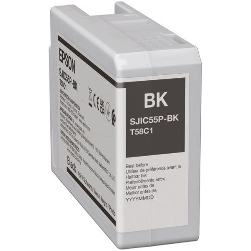 Epson C13T58C140/SJI-C-55-BK Ink cartridge black 80ml for Epson ColorWorks D 6000