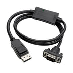 Tripp Lite P581-003-VGA-V2 DisplayPort 1.2 to VGA Active Adapter Cable (DP with Latches to HD15 M/M), 3 ft. (0.9 m)