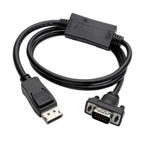 Tripp Lite P581-003-VGA-V2 DisplayPort 1.2 to VGA Active Adapter Cable (DP with Latches to HD15 M/M), 3 ft. (0.9 m)