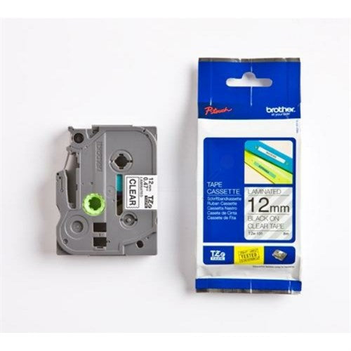 Brother TZE-131 DirectLabel black on Transparent Laminat 12mm x 8m for Brother P-Touch TZ 3.5-18mm/6-12mm/6-18mm/6-24mm/6-36mm