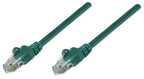 Intellinet Network Patch Cable, Cat5e, 1m, Green, CCA, U/UTP, PVC, RJ45, Gold Plated Contacts, Snagless, Booted, Lifetime Warranty