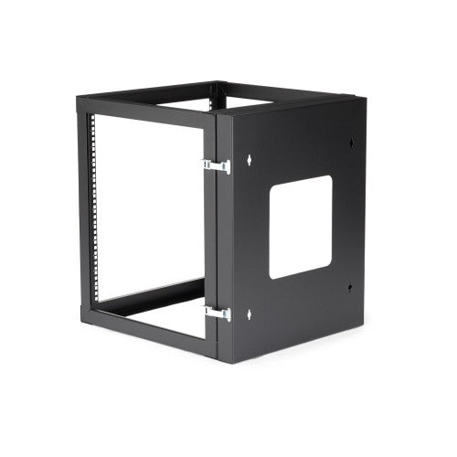 StarTech.com 4-Post 12U Hinged Wall-Mount Network Rack, 19" Open Frame Server Rack with 19.8in Mounting Depth, Wall Mount Swing Out Data Rack for IT / AV / Patch Panel / Computer Equipment