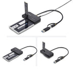 StarTech.com USB-C/USB-A to M.2 NVMe and 2.5in/3.5in SATA Adapter, 10Gbps, Tool-Free External SSD Hard Drive Reader, B+M/M-Key