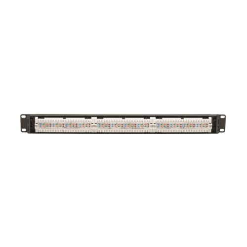 Tripp Lite N252-P24 Cat6 24-Port Patch Panel - PoE+ Compliant, 110/Krone, 568A/B, RJ45 Ethernet, 1U Rack-Mount, TAA