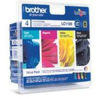 Brother LC-1100VALBP Ink cartridge multi pack Bk,C,M,Y 450pg + 3x325pg, 9.5ml+3x7.5ml Pack=4 for Brother DCP 185 C/MFC 6490 C