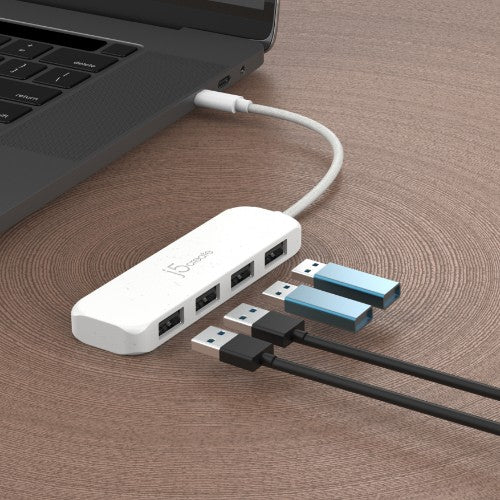 j5create Eco-Friendly USB-C to 4-Port Type-A Gen 2 Hub