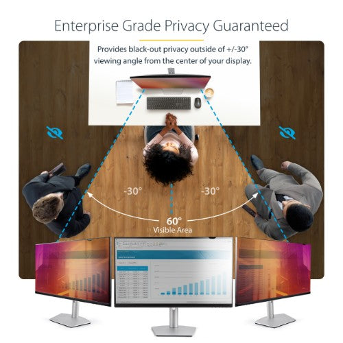 StarTech.com 23.8" 16:9 Gold Monitor Privacy Screen, Reversible Filter w/Enhanced Privacy, Computer Security Filter, Removable Screen Protector/Shield, +/- 30 Deg.