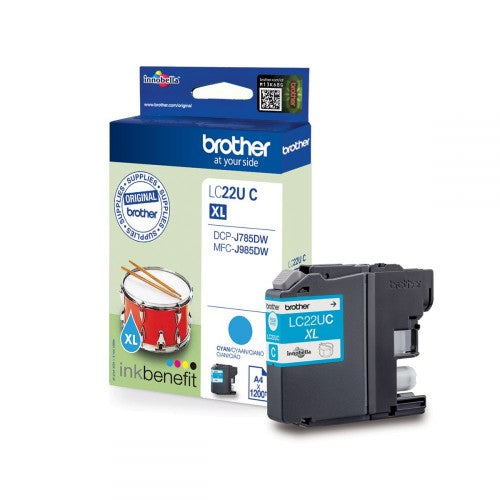 Brother LC-22UC Ink cartridge cyan XL, 1.2K pages ISO/IEC 24711 for Brother DCP-J 785