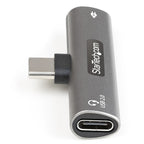 StarTech.com USB C Audio & Charge Adapter - USB-C Audio Adapter w/ USB-C Audio Headphone/Headset Port and 60W USB Type-C Power Delivery Pass-through Charger - For USB-C Phone/Tablet/Laptop