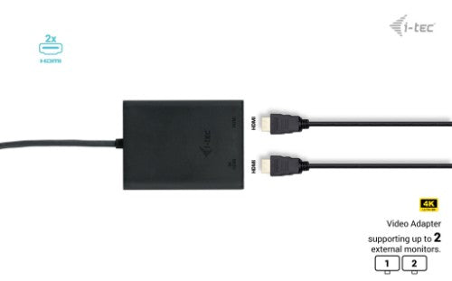 i-tec USB-C Dual 4K/60Hz (single 8K/30Hz) HDMI Video Adapter