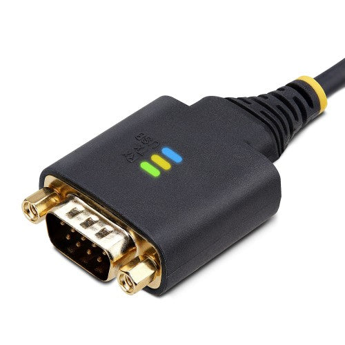 StarTech.com 3.3ft (1m) USB to Serial Adapter Cable, COM Retention, Interchangeable Screws/Nuts, USB-A to DB9 RS232, FTDI IC, ESD Protection, Windows/macOS/Linux