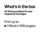 HP 3YM92AE/303 Printhead cartridge multi pack black + color 4ml Pack=2 for HP Envy Photo 6230/e