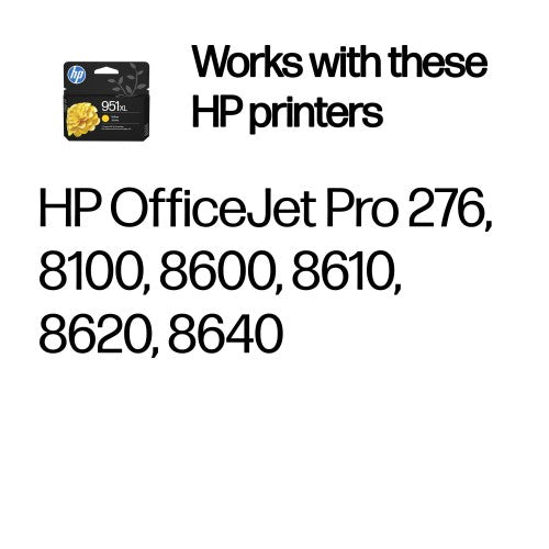 HP CN048AE/951XL Ink cartridge yellow high-capacity, 1.5K pages ISO/IEC 24711 17ml for HP OfficeJet Pro 8100/8610/8620