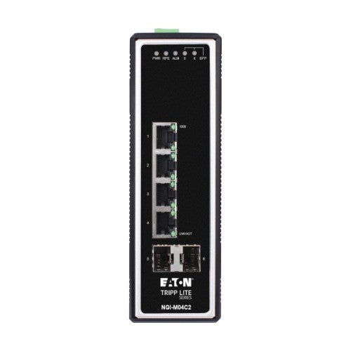 Tripp Lite NGI-M04C2 4-Port Managed Industrial Gigabit Ethernet Switch - 10/100/1000 Mbps, 2 GbE SFP Slots, -40° to 75°C, DIN Mount